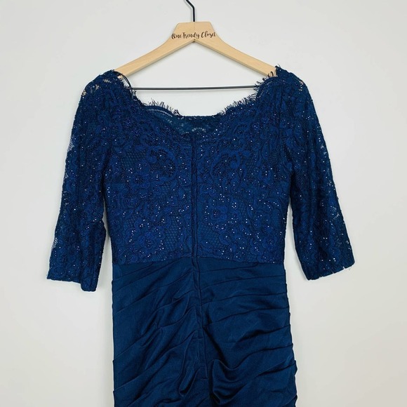 La Femme | NWOT Sparkle Lace Trumpet Evening Gown 24926 Size 4 - Picture 12 of 14